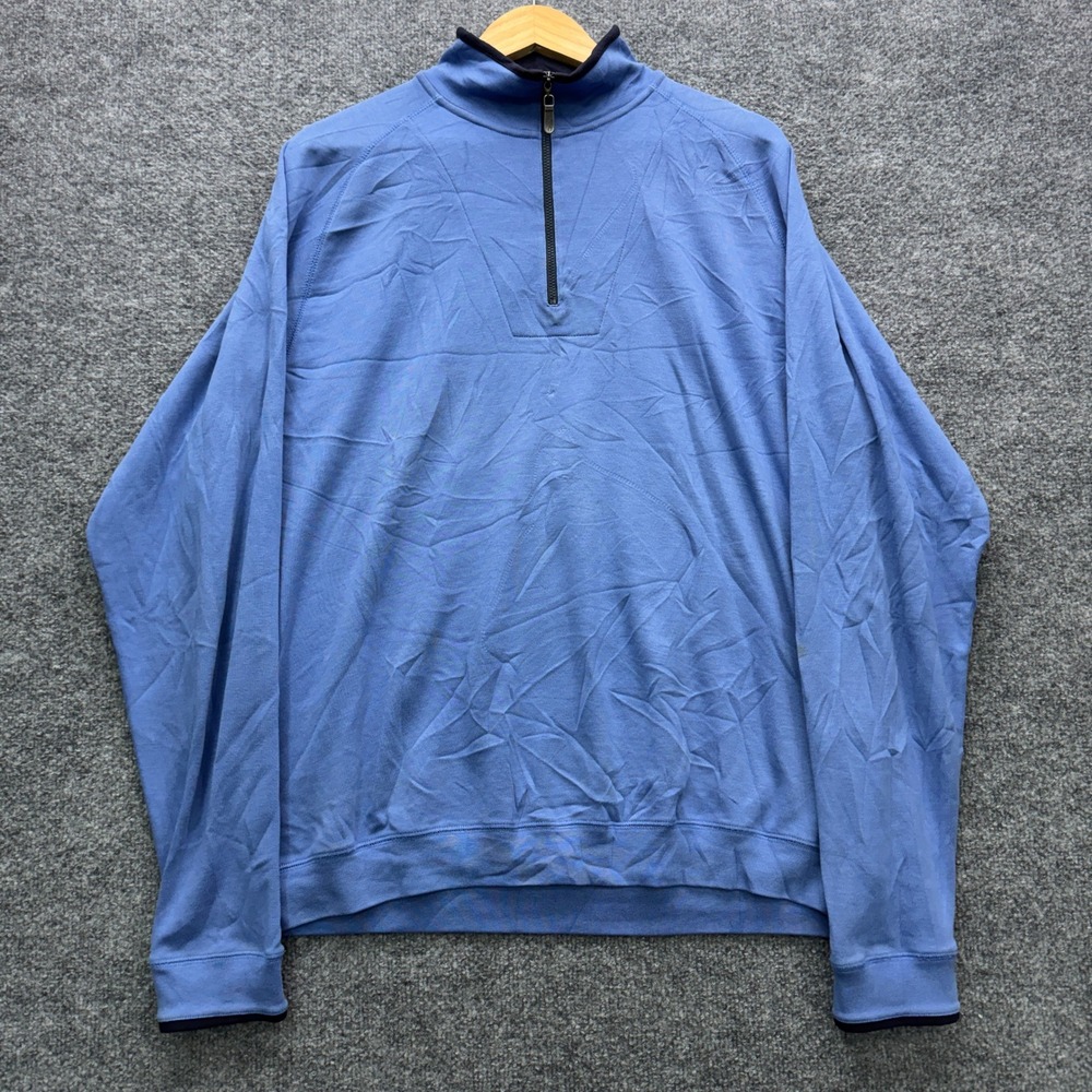 Bobby Jones Players Quarter Zip Pullover Mens Large Blue Long Sleeve Golf Casual